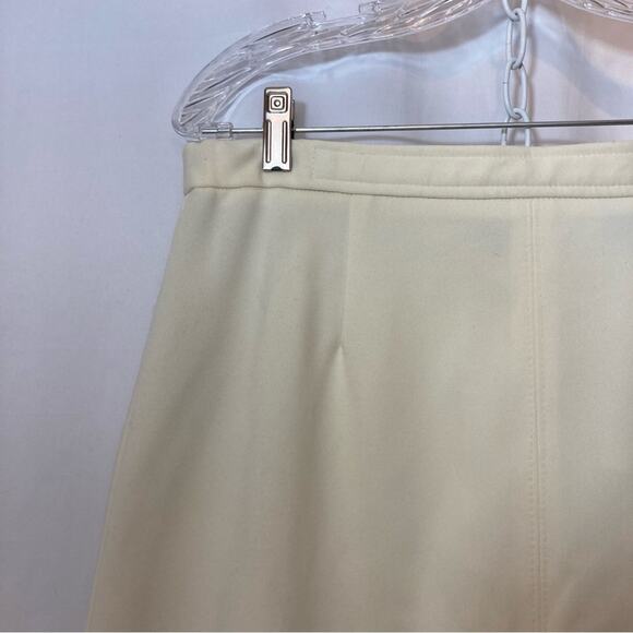 NWT Vintage Country Suburbans Ivory White Knee Length A-Line Back Slit Skirt - Picture 6 of 16